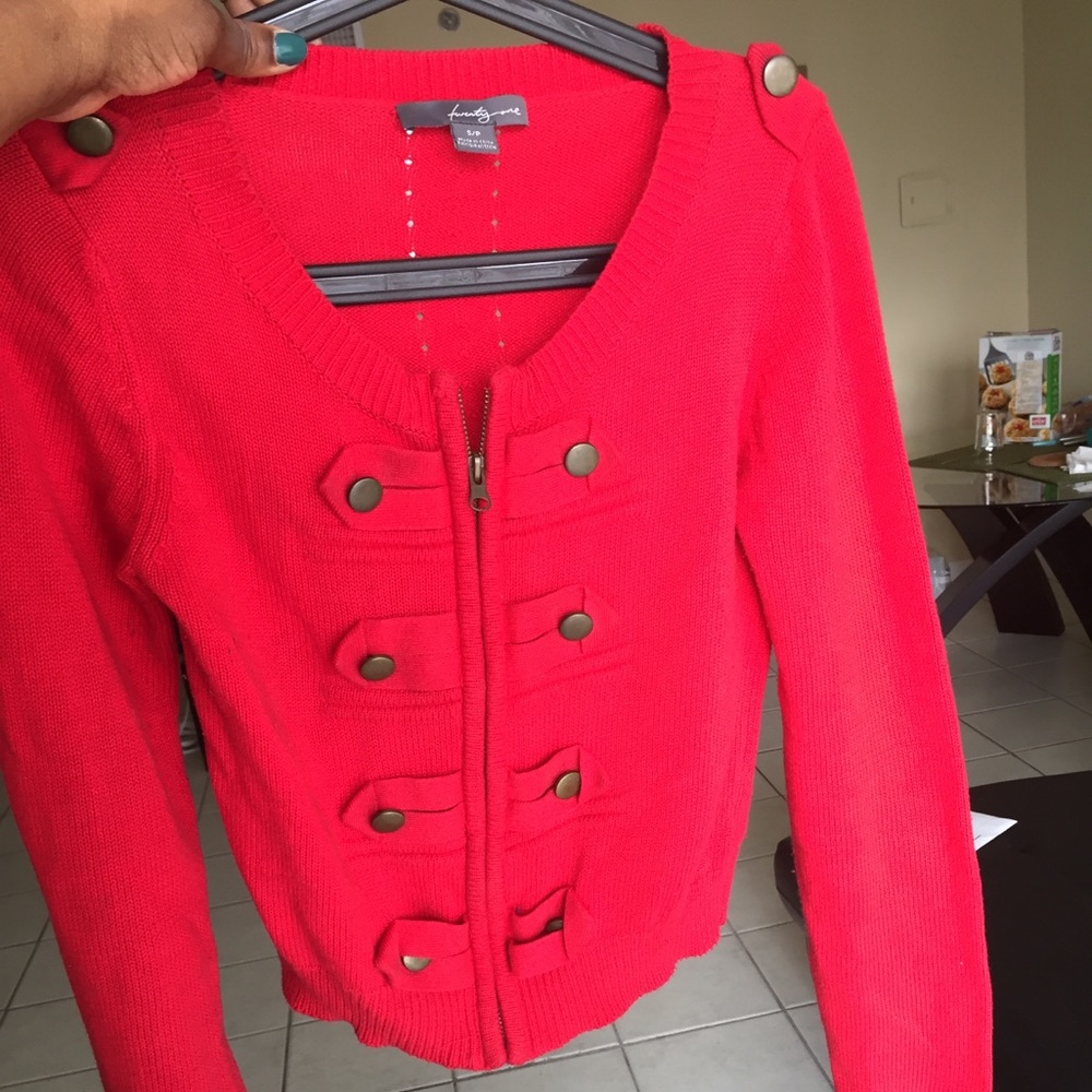 Red Comfy Cardigan